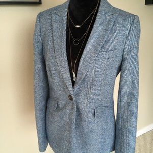 BODEN Sz8 British Tweed Blazer - Blue Herringbone